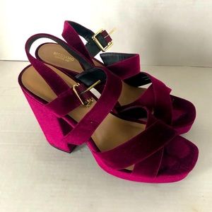 Velvet Platform Sandals